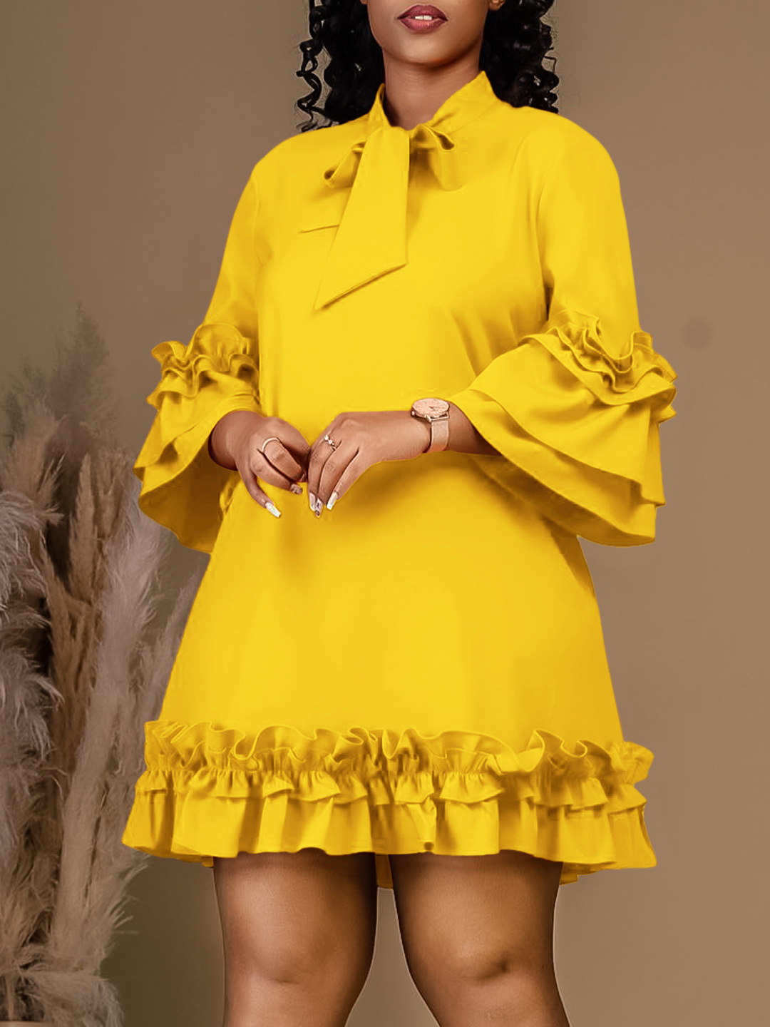 Yellow Summer Clothing - Personalizado 2025 verão elegante africano feminino