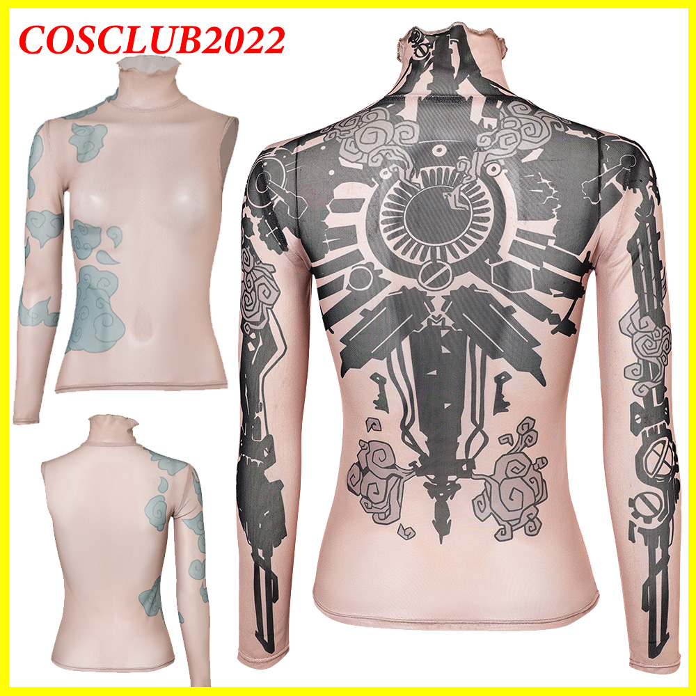 Summer Alt Clothing - Mulheres arcano jinx cosplay camisa tatuagem