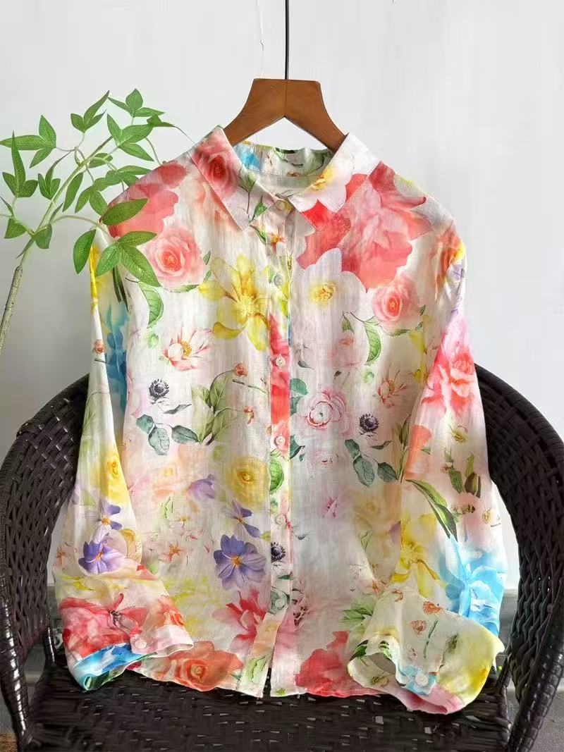 Japan Summer Clothing Women - Camisas e Blusas Femininas de Linho