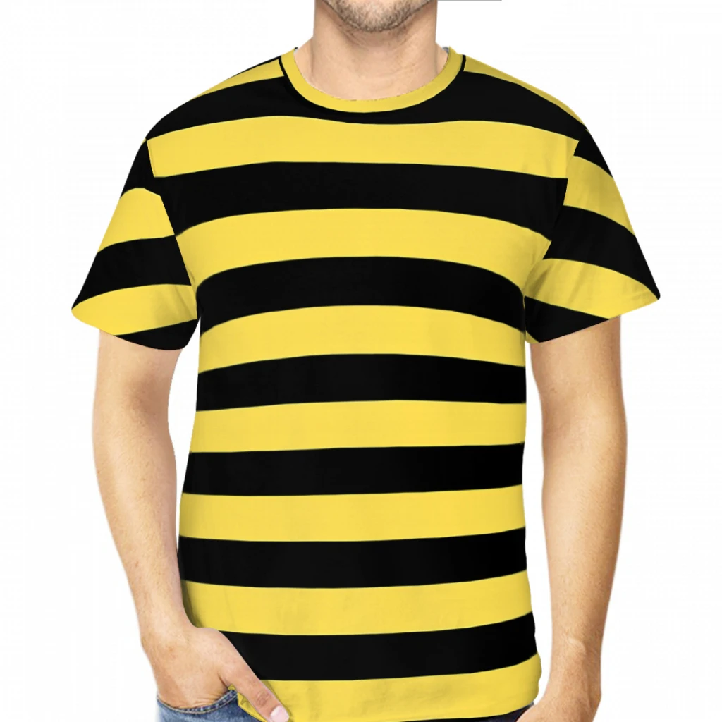 Yellow Summer Clothing - Camiseta Listrada Preta e Amarela para