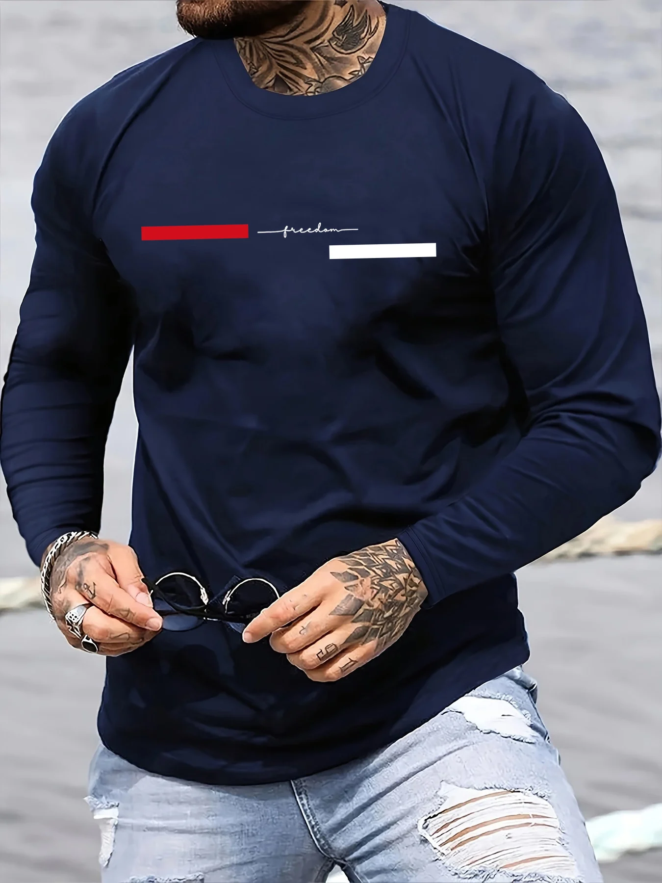 Summer Clothing Essentials - Camiseta masculina de manga comprida com