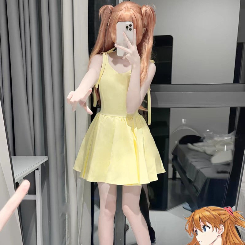 Shikinami asuka langley vestid - Yellow Summer Clothing avaliação e preço