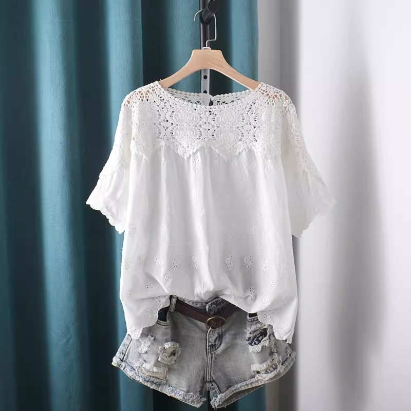 Camisas e Blusas de Renda Vaza - Japan Summer Clothing Women avaliação e preço