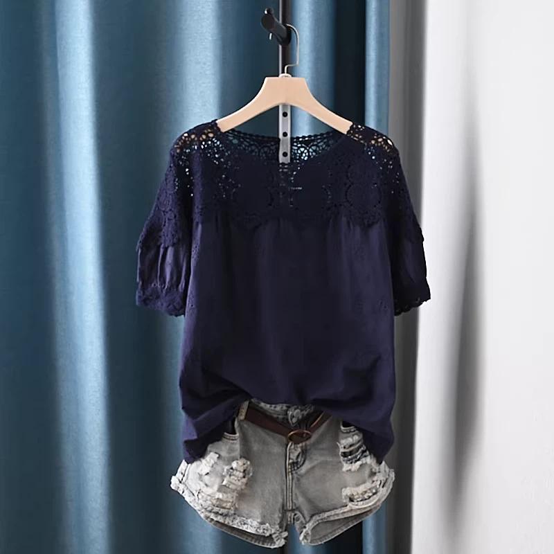 Camisas e Blusas de Renda Vaza - Japan Summer Clothing Women avaliação e preço