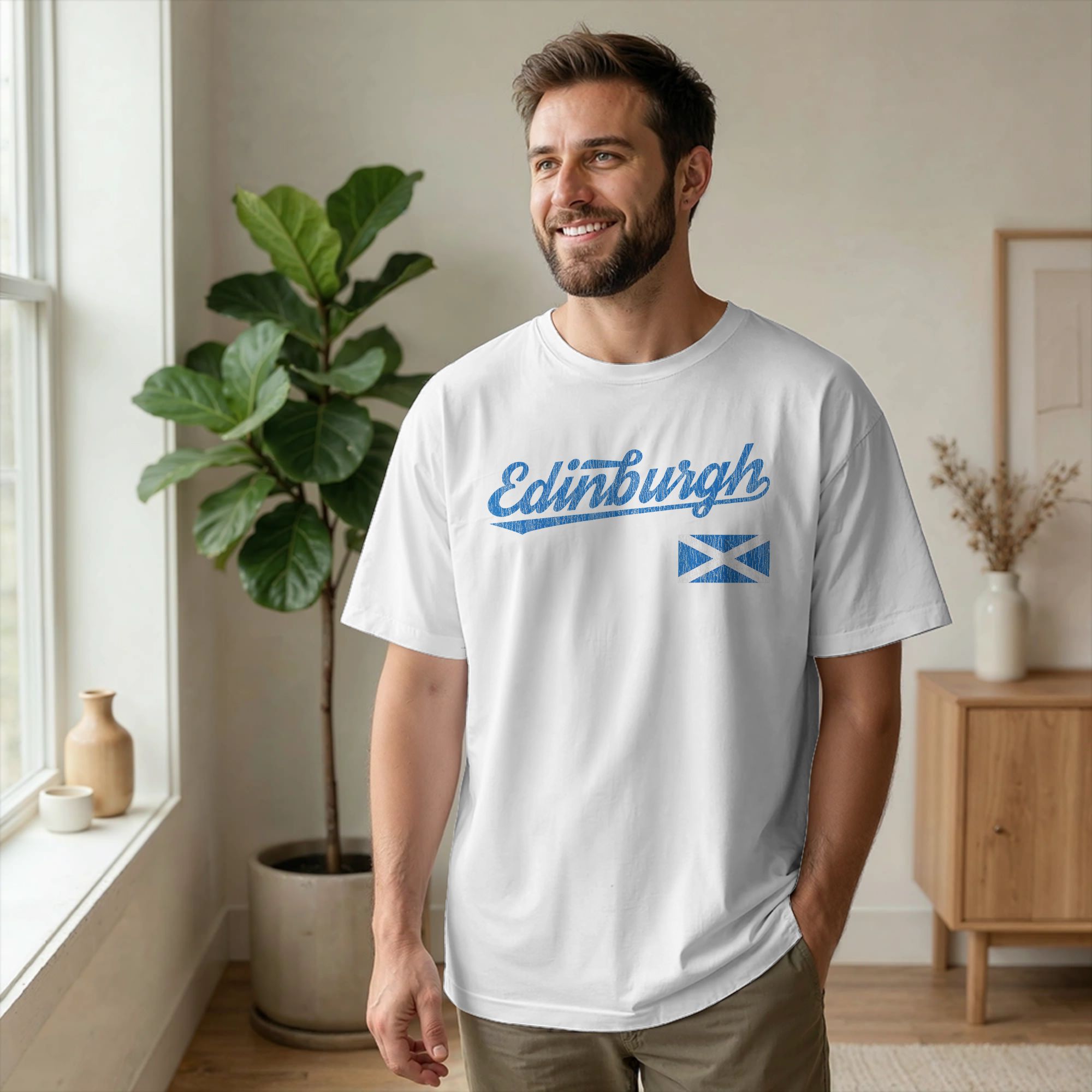 Camiseta masculina de Edimburg - Summer Clothing Uk Men avaliação e preço