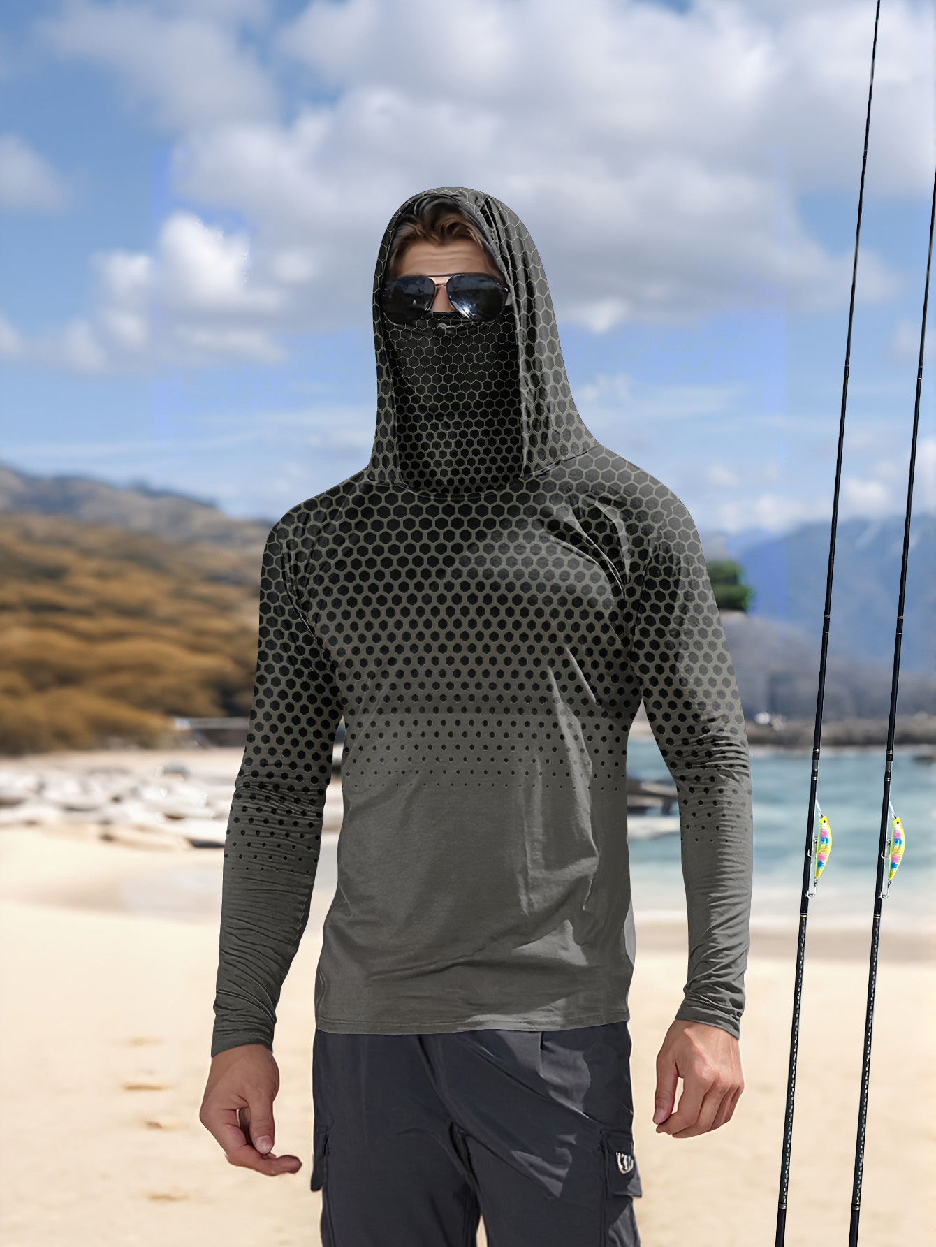 Camisa de Pesca Masculina de V - Summer Clothing Guys avaliação e preço