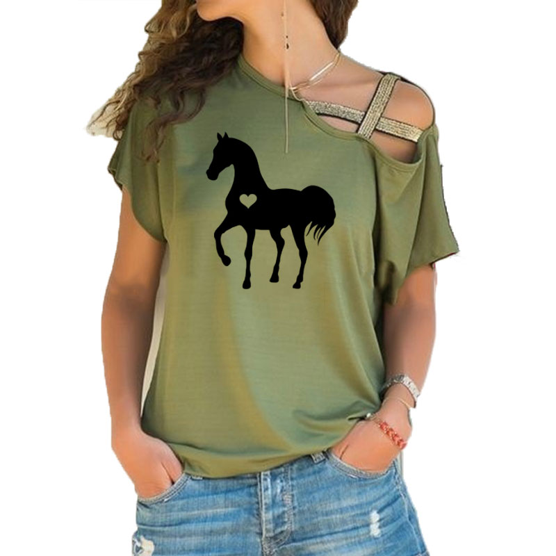 Verão novo coração cavalo cami - Summer Equestrian Clothing avaliação e preço