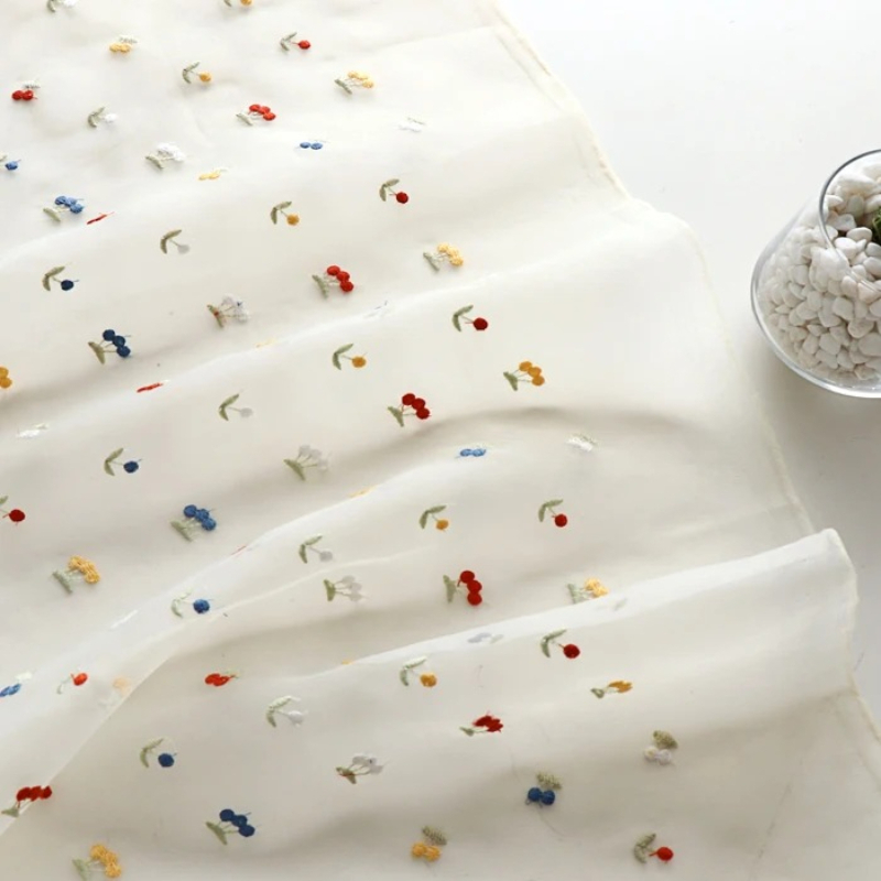 Tecido de gaze de renda bordad - Summer Gauze Clothing avaliação e preço