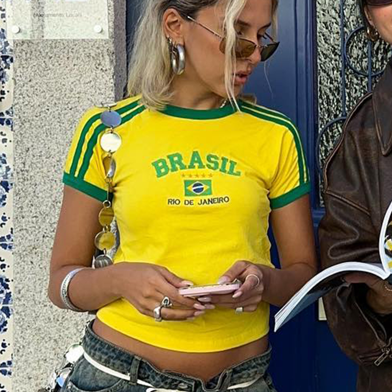 Marinheiro carta gráficos impr - Yellow Summer Clothing avaliação e preço