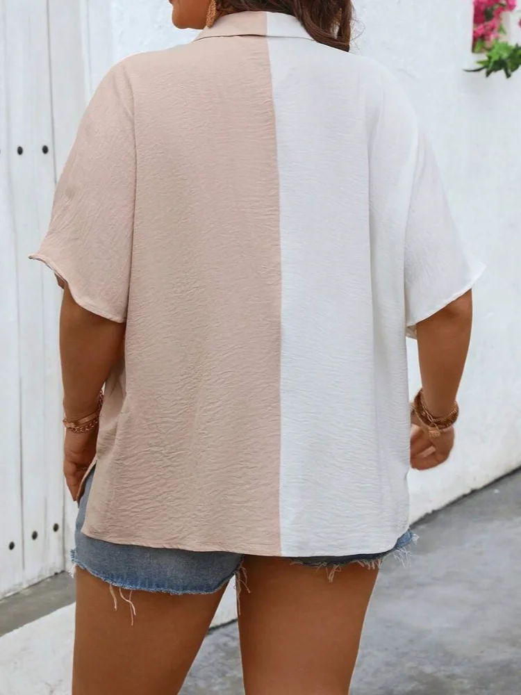 Plus size feminino camisa de v - Summer Clothing Colors avaliação e preço